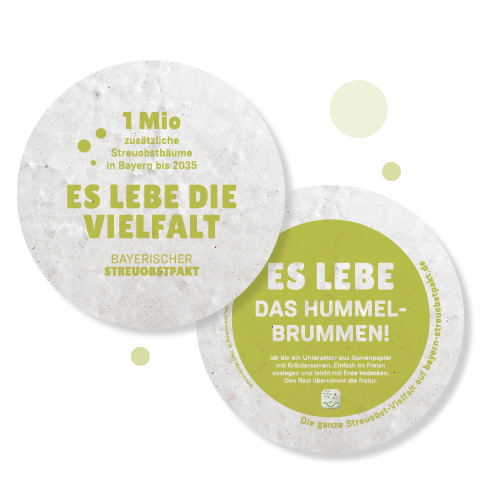 Getränkeuntersetzer aus Samenpapier, 200 Stück